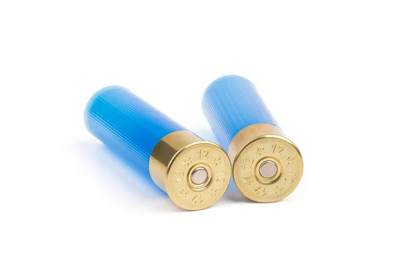 Plastic shotgun shells isolated Stock Photo