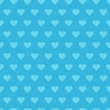 Seamless pattern with blue hearts. Romantic print