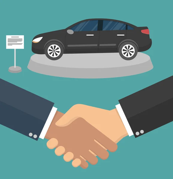 Autohandelaar maken een deal concept. — Stockvector