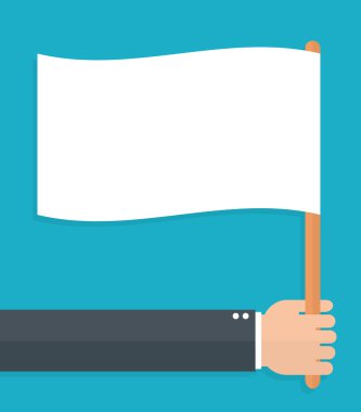 El tutma boş bayrak. Düz stil