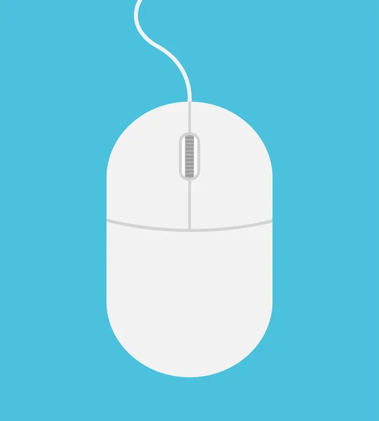 Icono del ratón del ordenador. Estilo plano — Vector de stock