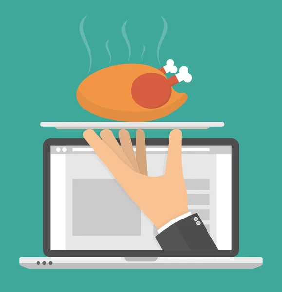 Encomendar comida conceito online —  Vetores de Stock