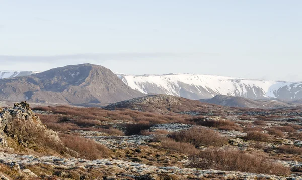 Isländska vulkaniska landskapet under våren — Stockfoto