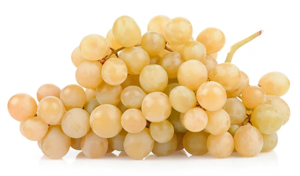 Świeże Zielone Winogrona Izolowane Białym — Zdjęcie stockowe