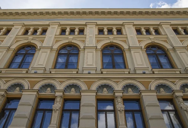 facade of the old European building