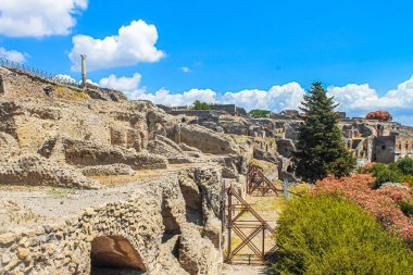 Eski İtalyan şehri Pompeii 'nin kalıntıları..