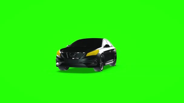 Carro de passageiros moderno em uma tela verde. Renderização 3D — Vídeo de Stock