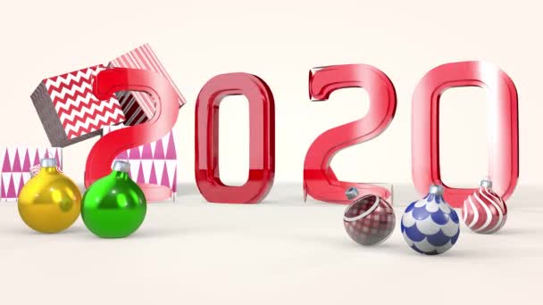 Nowa rotacja liczb na 2021 rok. Renderowanie 3D — Wideo stockowe