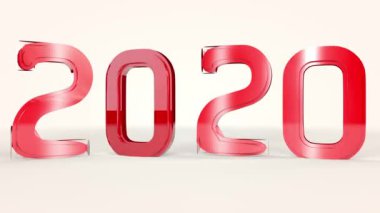 Yeni 2021 yılı rakamları rotasyonu. 3B görüntüleme