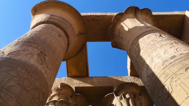 Die Ruinen des antiken Tempels von Sebek in Kom - Ombo, Ägypten. — Stockvideo