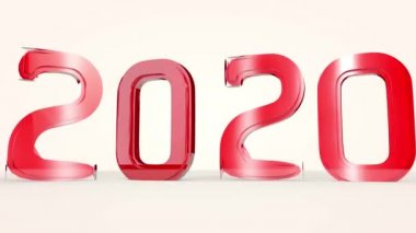 Yeni 2021 yılı rakamları rotasyonu. 3B görüntüleme