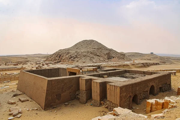 Antiguas Ruinas Cerca Pirámide José Primera Pirámide Erigida Desierto Del — Foto de Stock