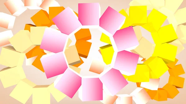 Abstract Graphic Background Rotating Cubes Rendering — Stock Photo, Image