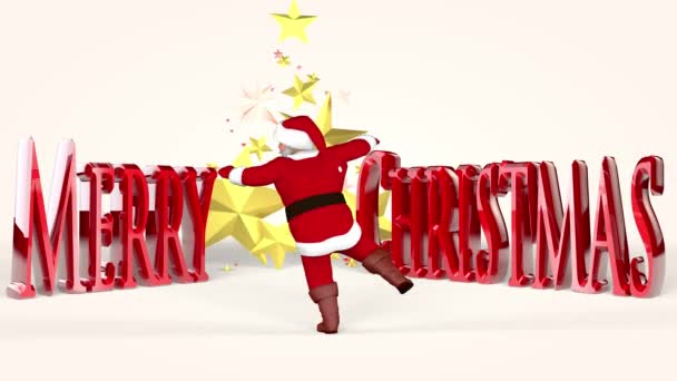 Fröhlicher Weihnachtsmann Roten Anzug Tanzt Darstellung — Stockvideo