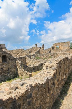 Eski İtalyan şehri Pompeii 'nin kalıntıları..