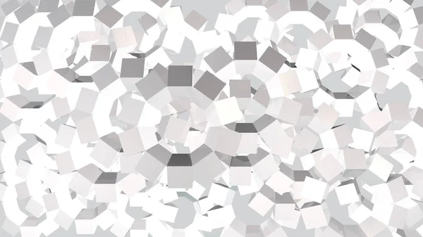 Abstract graphic background from rotating cubes, 3D rendering.