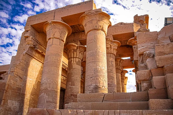 Ruïnes Van Oude Tempel Van Sebek Kom Ombo Egypte Stockafbeelding