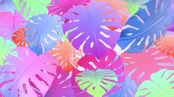 Фантастический декоративный фон с растениями и цветами, 3D рендеринг — стоковое видео