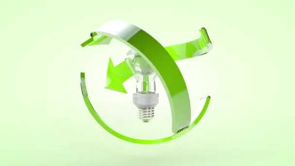 Концепция зеленого производства и экологического использования энергии. 3D рендеринг — стоковое видео