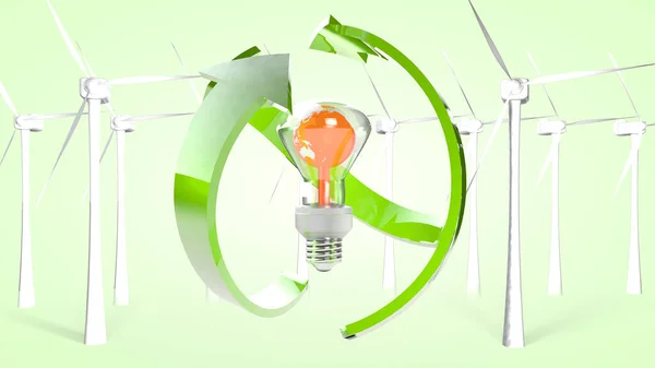 Concetto Produzione Verde Uso Ecologico Dell Energia Rendering — Foto Stock