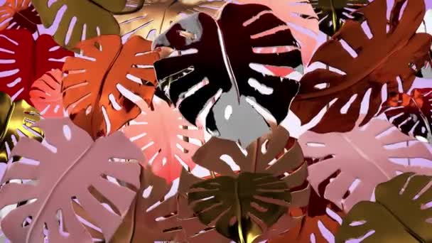 Fondo decorativo de fantasía con plantas y flores, representación 3D — Vídeos de Stock