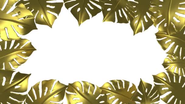 Latar belakang dekoratif fantasi dengan tanaman Monstera, render 3D — Stok Video