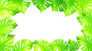 Bitkilerle süslü fantezi dekoratik arka plan. Canavarlar, 3 boyutlu canlandırma.