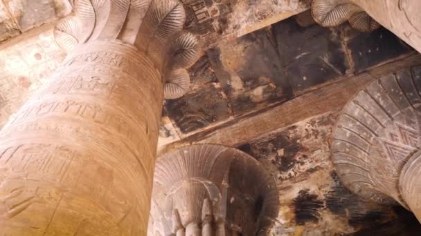 As ruínas do antigo templo de Hórus em Edfu, Egito — Vídeo de Stock