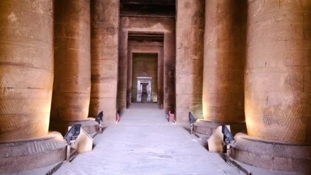 Ruinerna av det antika templet Horus i Edfu, Egypten — Stockvideo