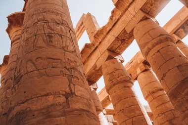 Mısır Karnak Tapınağı kalıntıları, Luxor 'daki en büyük açık hava müzesi..