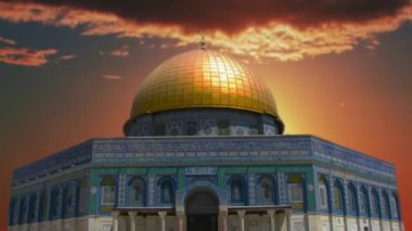 Kudüs 'teki El Aksa Camii Tapınak Dağı' nda.