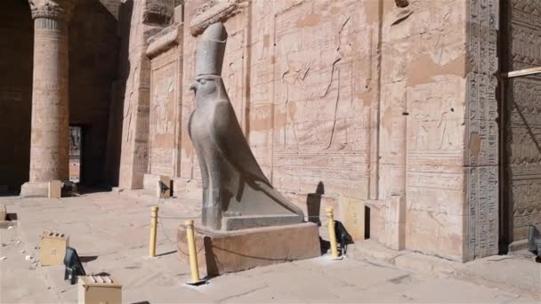 Ruinerna av det antika templet Horus i Edfu, Egypten — Stockvideo