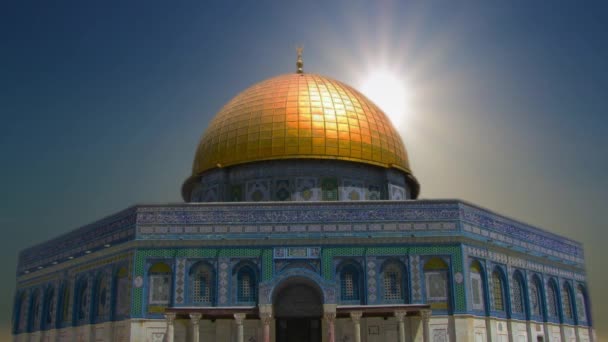 神殿の山にあるエルサレムのアル・アクサ・モスク — ストック動画