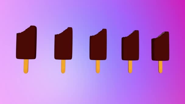 Dondurma kalıbı. Çikolatalı dondurma. 3B görüntüleme — Stok video