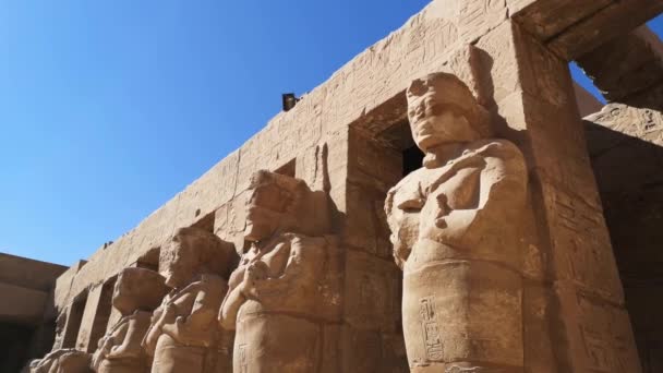 룩소르에 있는 가장 큰 야외 박물관인 이집트 카르 낙 신전 의유적 — 비디오