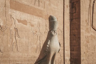 Edfu, Mısır 'daki Horus antik tapınağının kalıntıları..