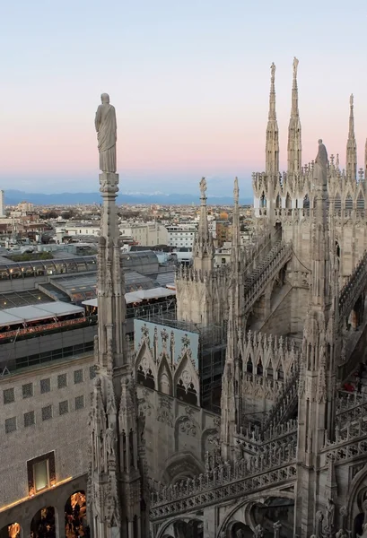 Milan panorama utsikten från Duomo — Stockfoto