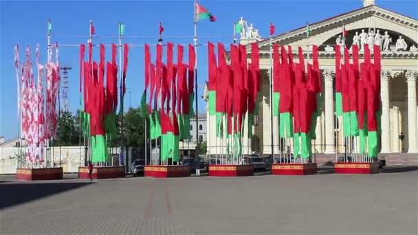 Minsk, vlajka, znak — Stock video
