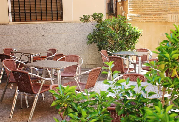 Mesas en el verano Café Europeo — Foto de Stock