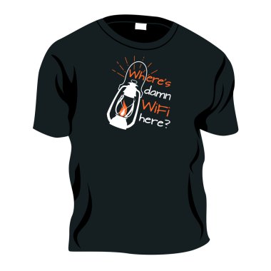 Nerede lanet olası Wifi burada? -t-shirt, vektör çizim şaka