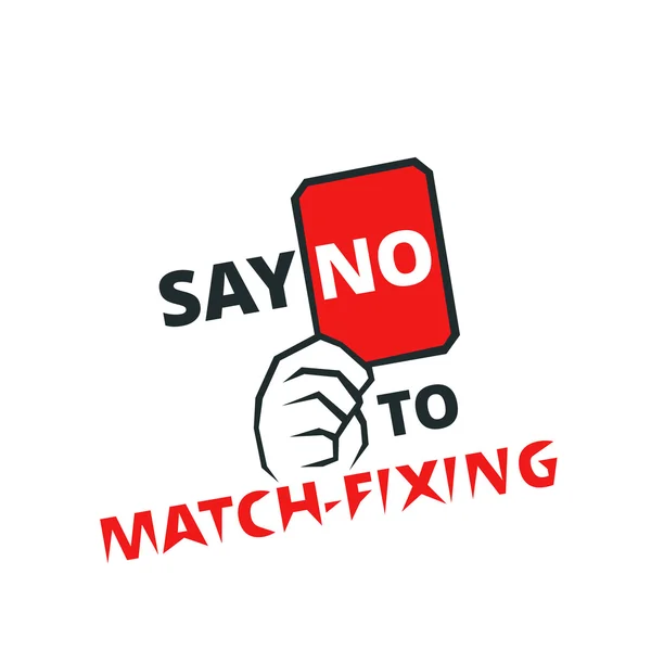 Say no to match-fixing - fair play emblem, vector illustration — Stock Vector