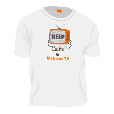 Sakin - eski tv ile glitch perde, t-shirt şablonu
