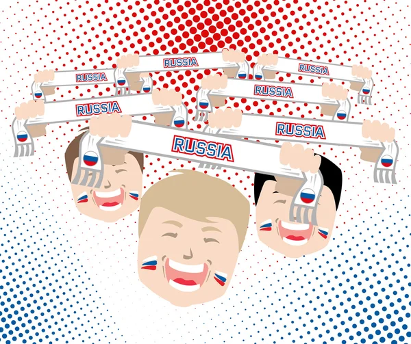 Eventails et foulards - supporters de l "équipe nationale de football russe, ve — Image vectorielle
