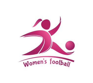 Bayanlar futbol (futbol) logosunu görmeniz gerekir. Vektör şablonu