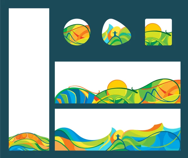 Yaz seyahat - afiş ve düğme ayarla