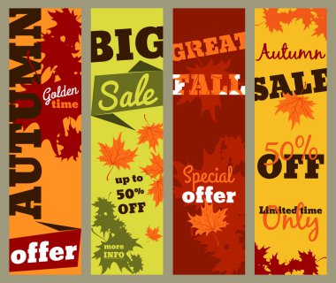 Sonbahar satış - dikey afiş ve ayarla