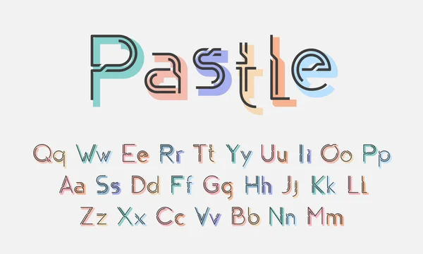 Dekorativ Glädje Alfabet Med Pastell Skuggor Typografi För Barn Parti — Stock vektor