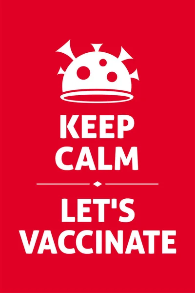 Mantenere Calma Vacciniamo Bandiera Motivazionale Quarantena Coronavirus Poster Azione Preventiva — Vettoriale Stock