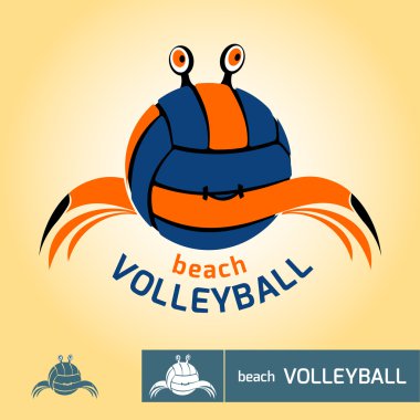 Soyut Yengeç - plaj voleybolu Turnuvası, şampiyonluk ya da takım için logo