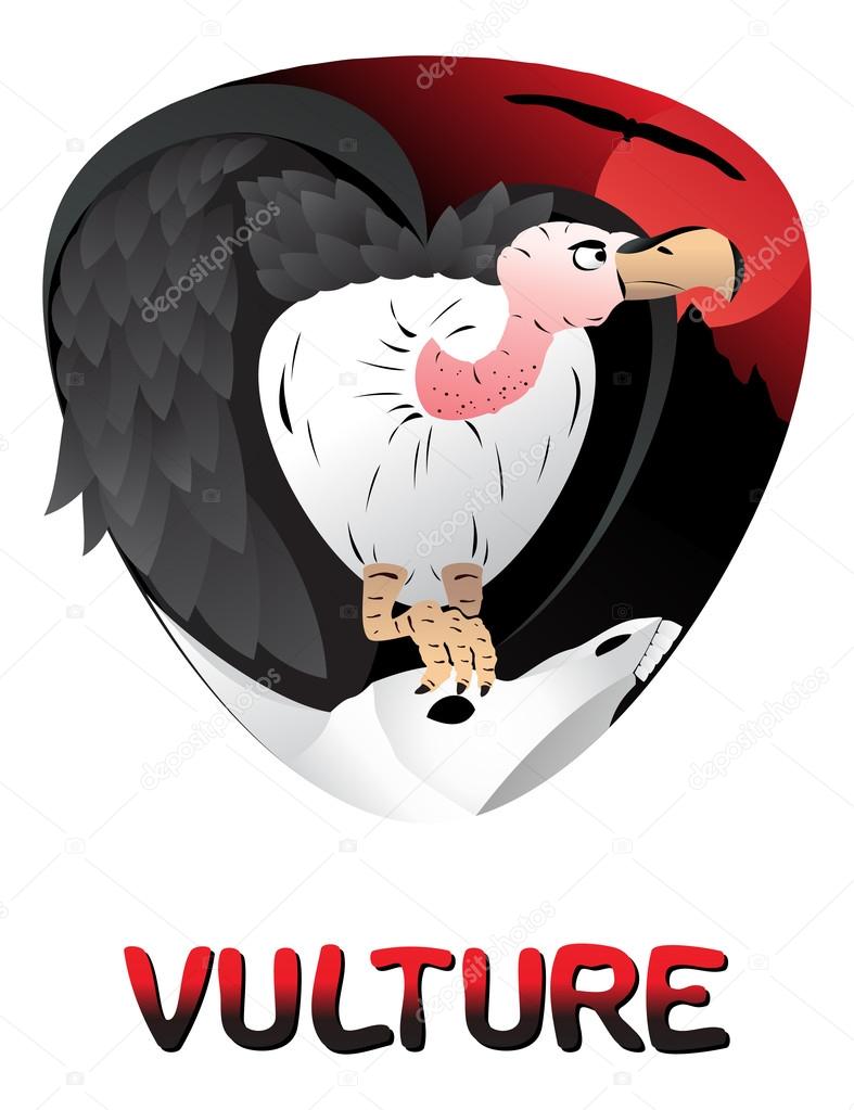 Illustration of cute cartoon vulture